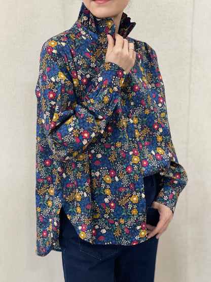Chemise Col Montant Fleurie