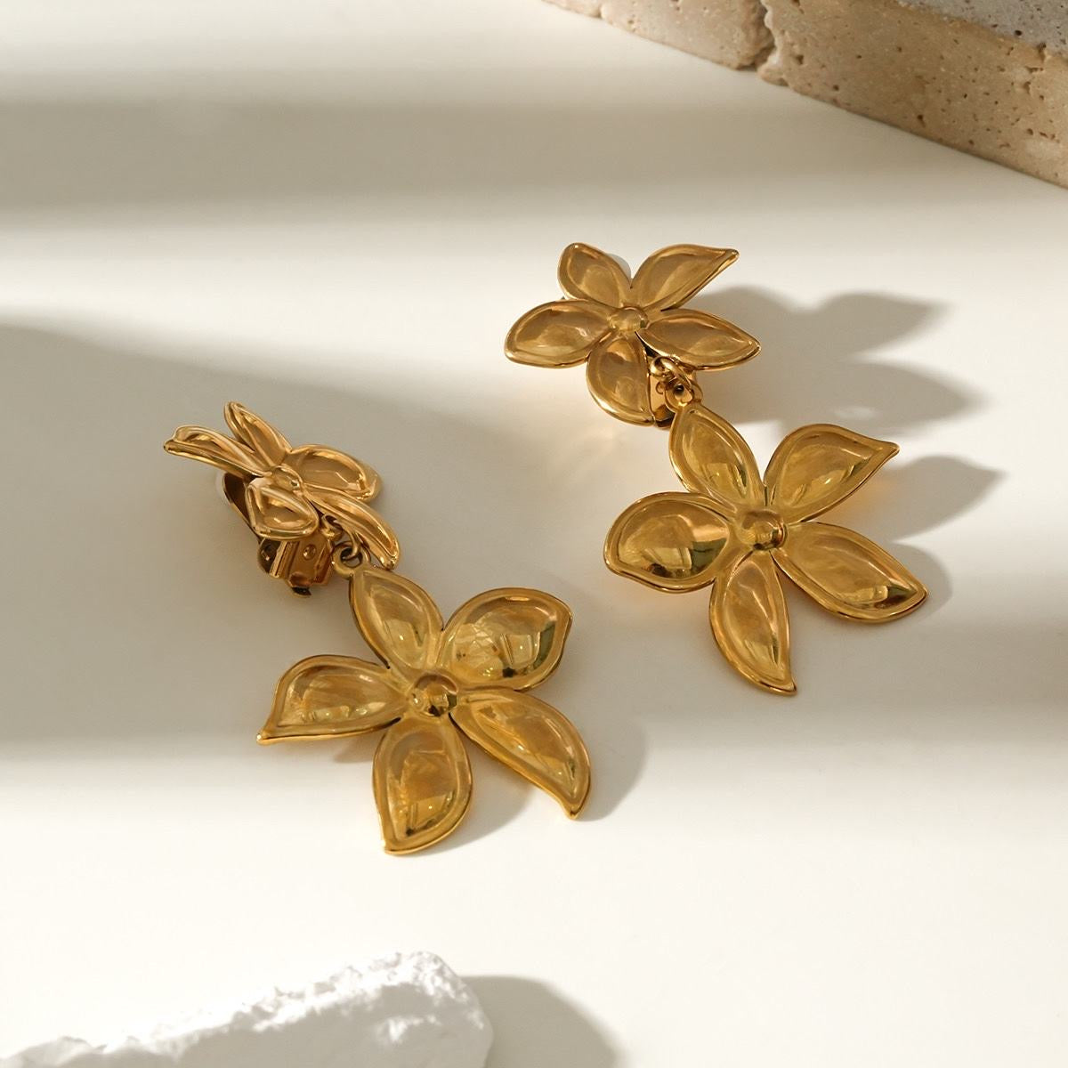 Boucles d'Oreilles "Fleur d'Or"