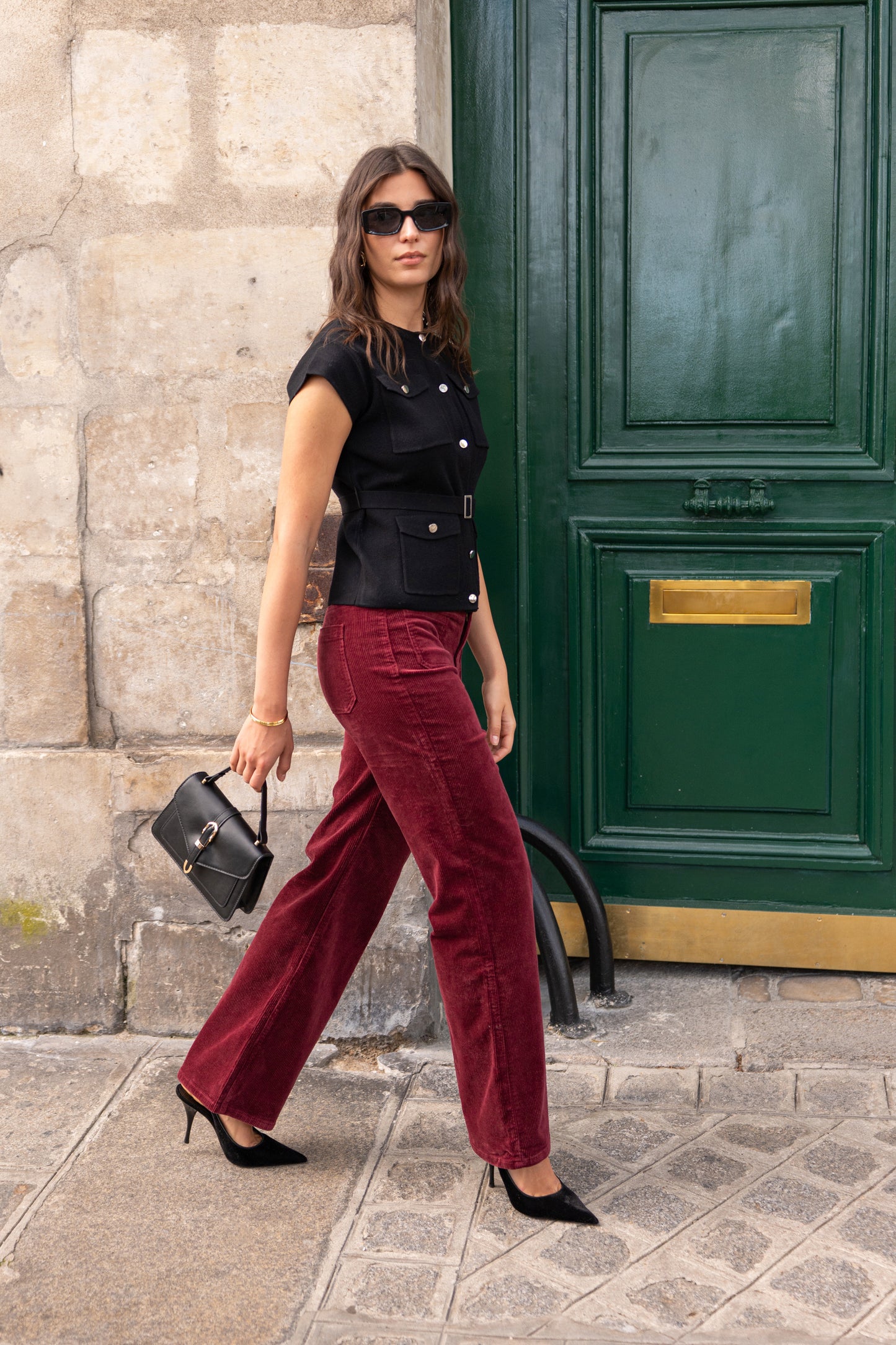 Pantalon Velours Côtelé Bordeaux