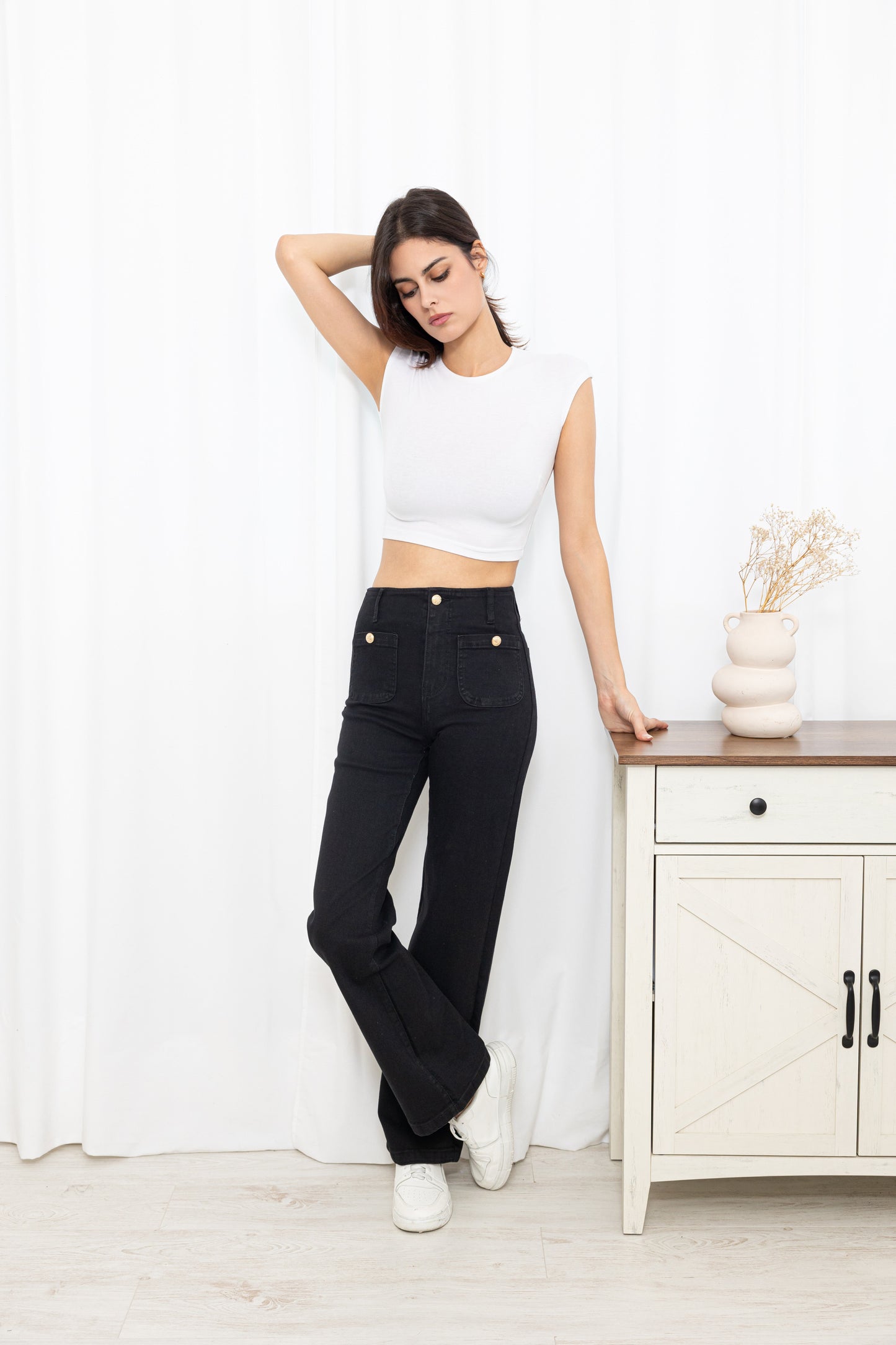 Jean Boutonné Wide Leg
