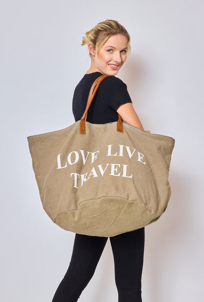 Sac de Voyage "Love Live Travel"