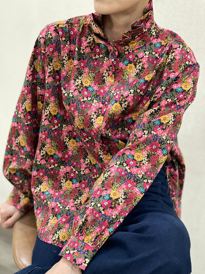 Chemise Col Montant Fleurie