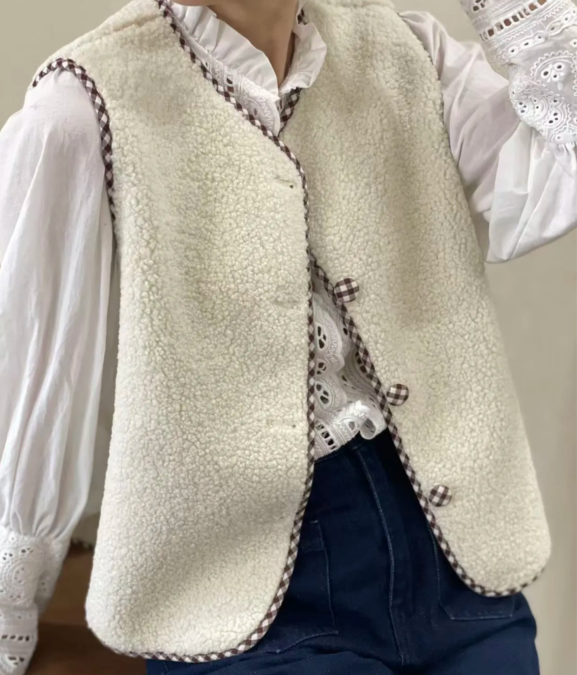 Gilet Bouclette Vichy