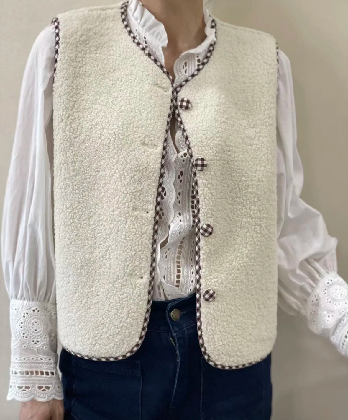 Gilet Bouclette Vichy