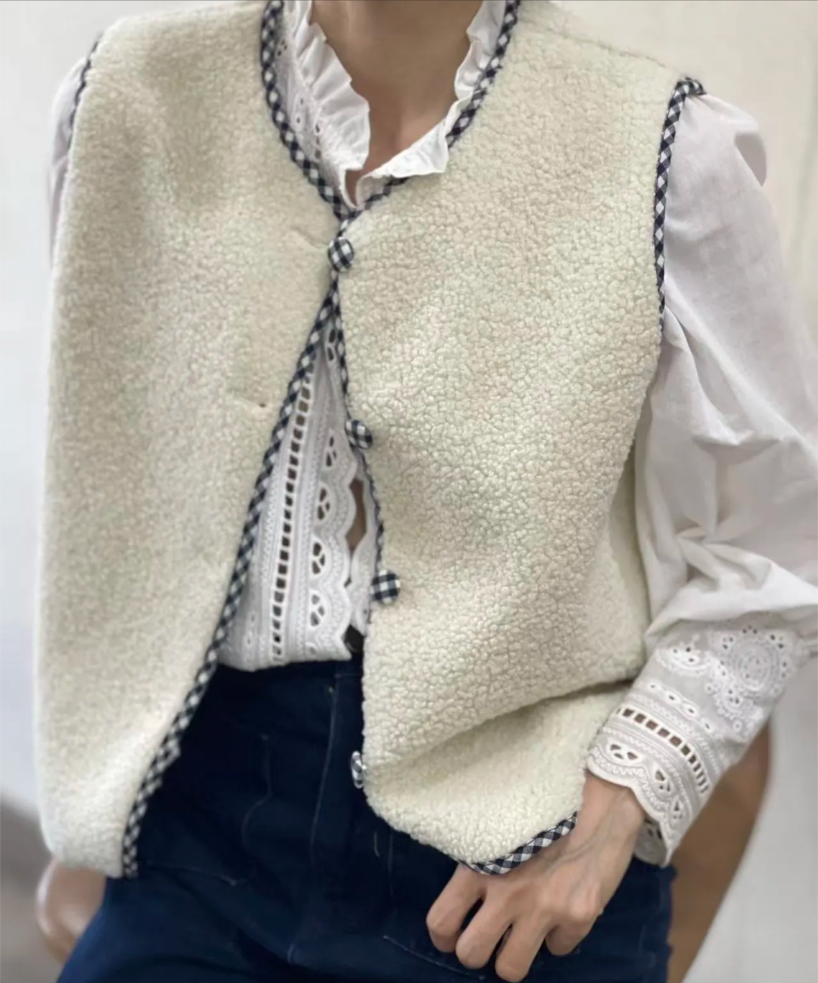 Gilet Bouclette Vichy