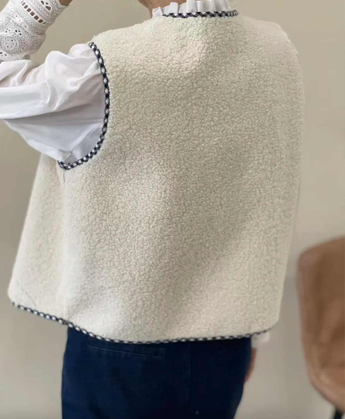 Gilet Bouclette Vichy