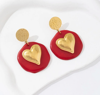 Boucles Cœur Émaillé