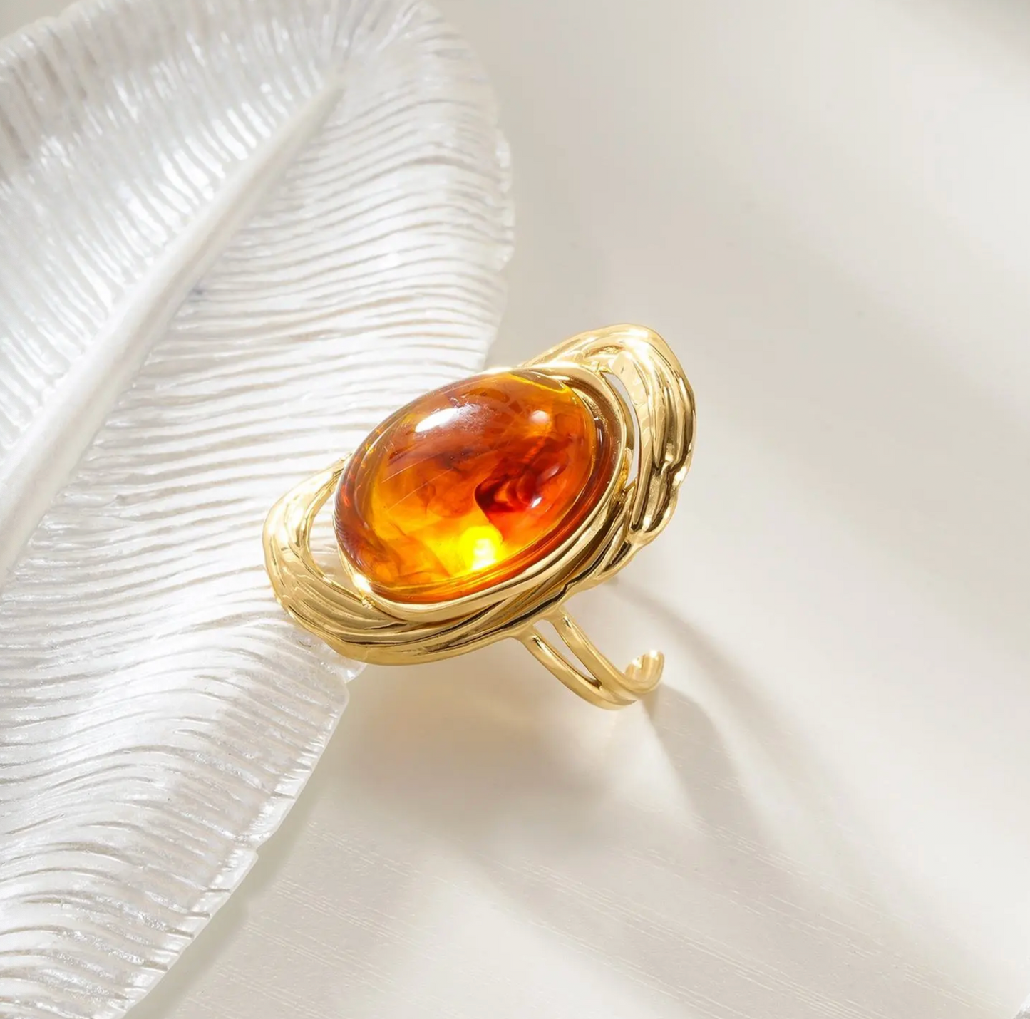 Bague Dorée Ambrée