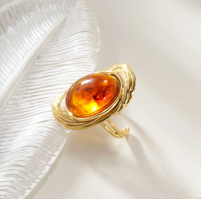 Bague Dorée Ambrée