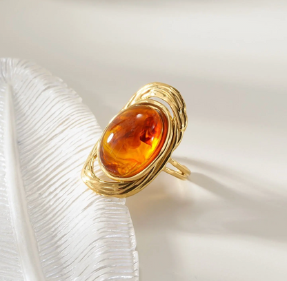Bague Dorée Ambrée