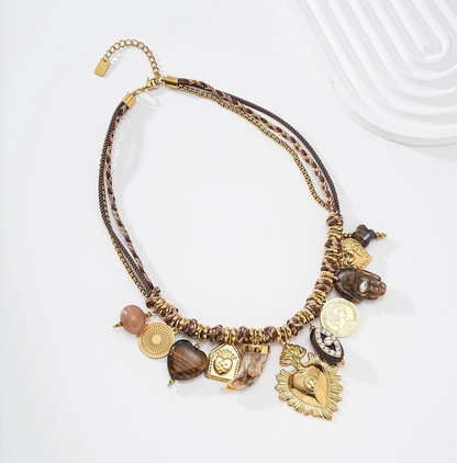 Collier Pendentifs Dorés