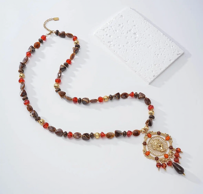 Collier Pierres Brunes