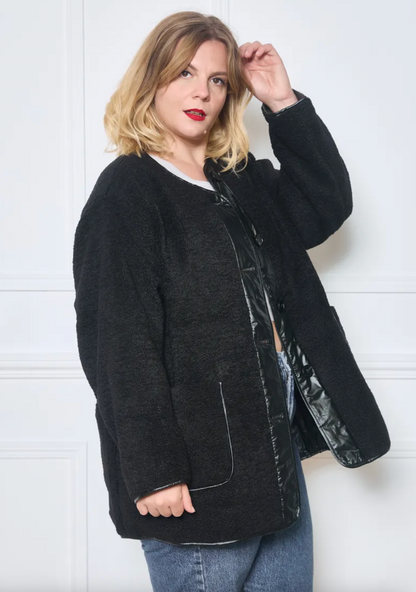 Manteau Réversible Bi Matière - Grandes Tailles