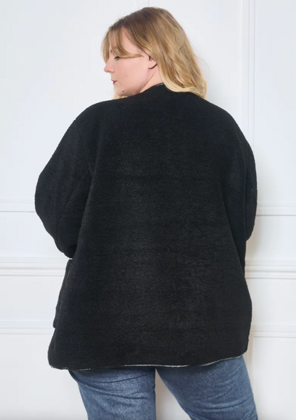 Manteau Réversible Bi Matière - Grandes Tailles