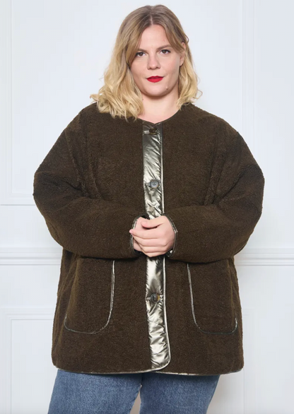 Manteau Réversible Bi Matière - Grandes Tailles