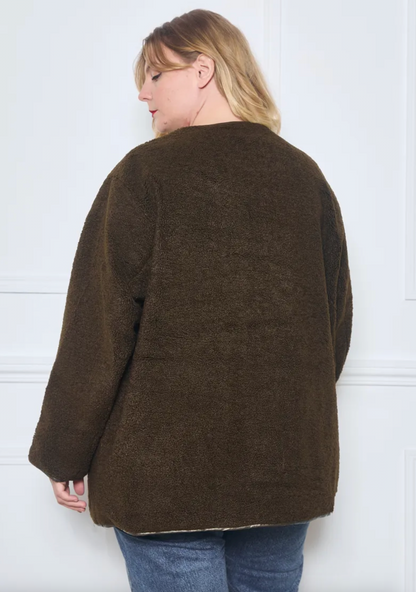 Manteau Réversible Bi Matière - Grandes Tailles