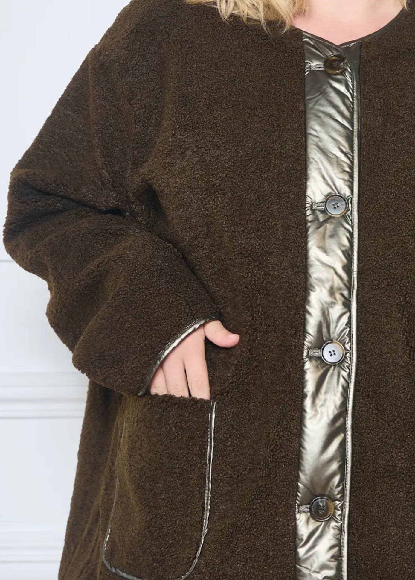 Manteau Réversible Bi Matière - Grandes Tailles