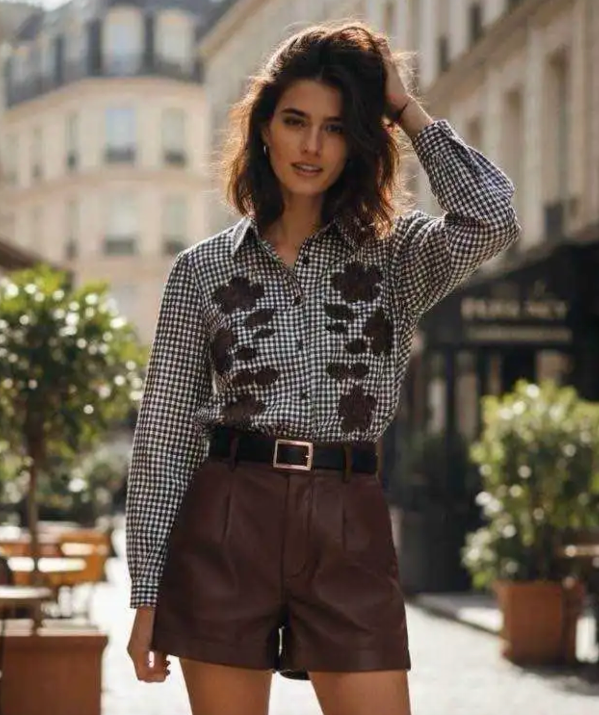 Chemise à Carreaux Brodée