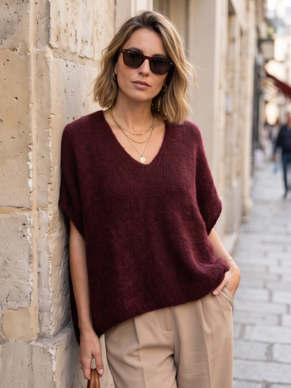 Pull cape Allegra - cape col v Mohair