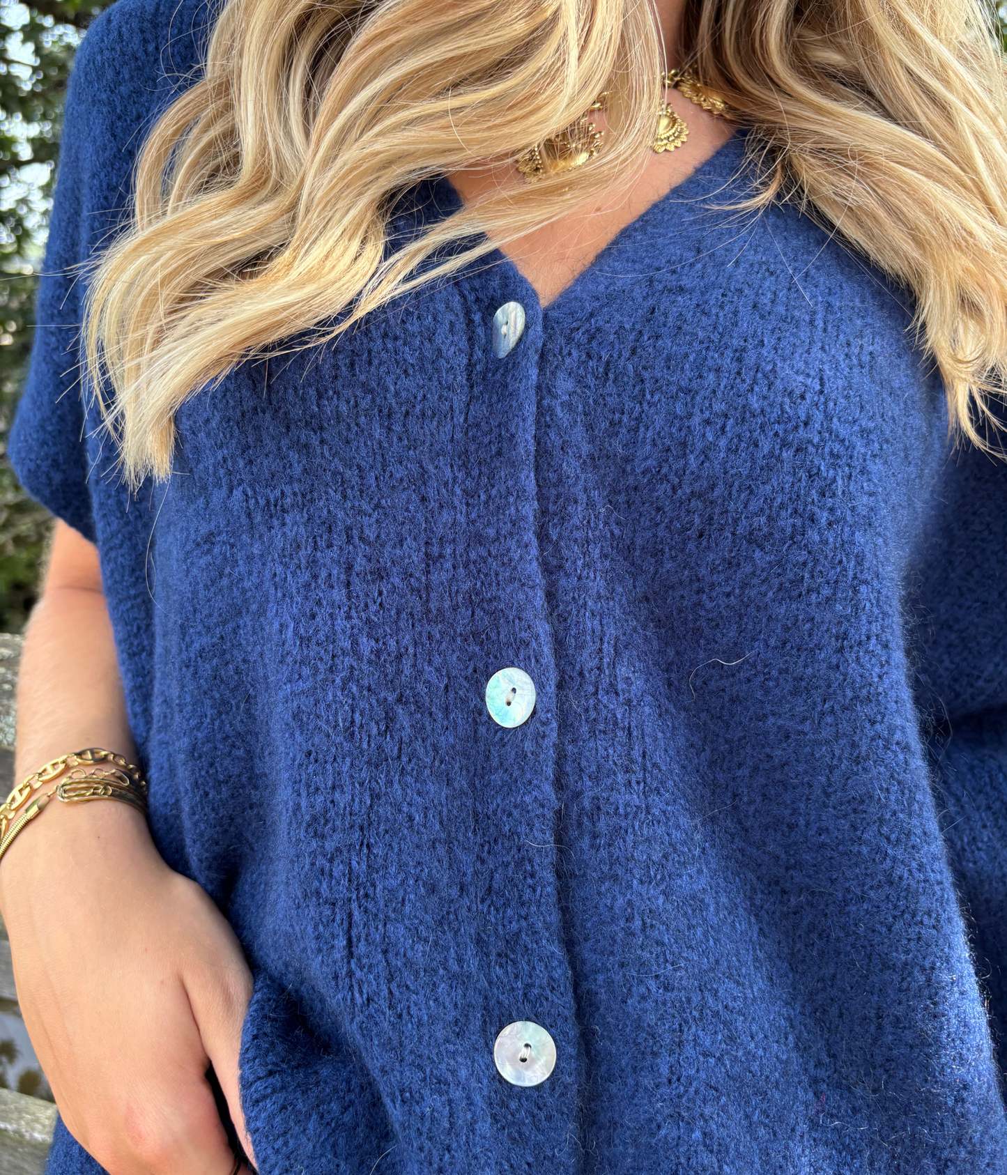 Cardigan Mohair sans Manches