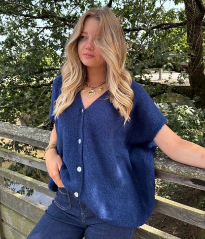 Cardigan Mohair sans Manches