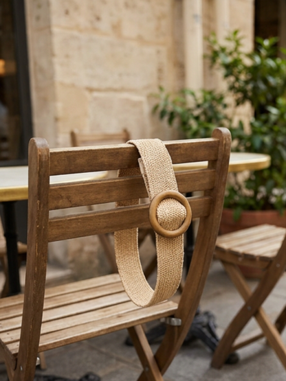 Ceinture Boucle Ronde Bois