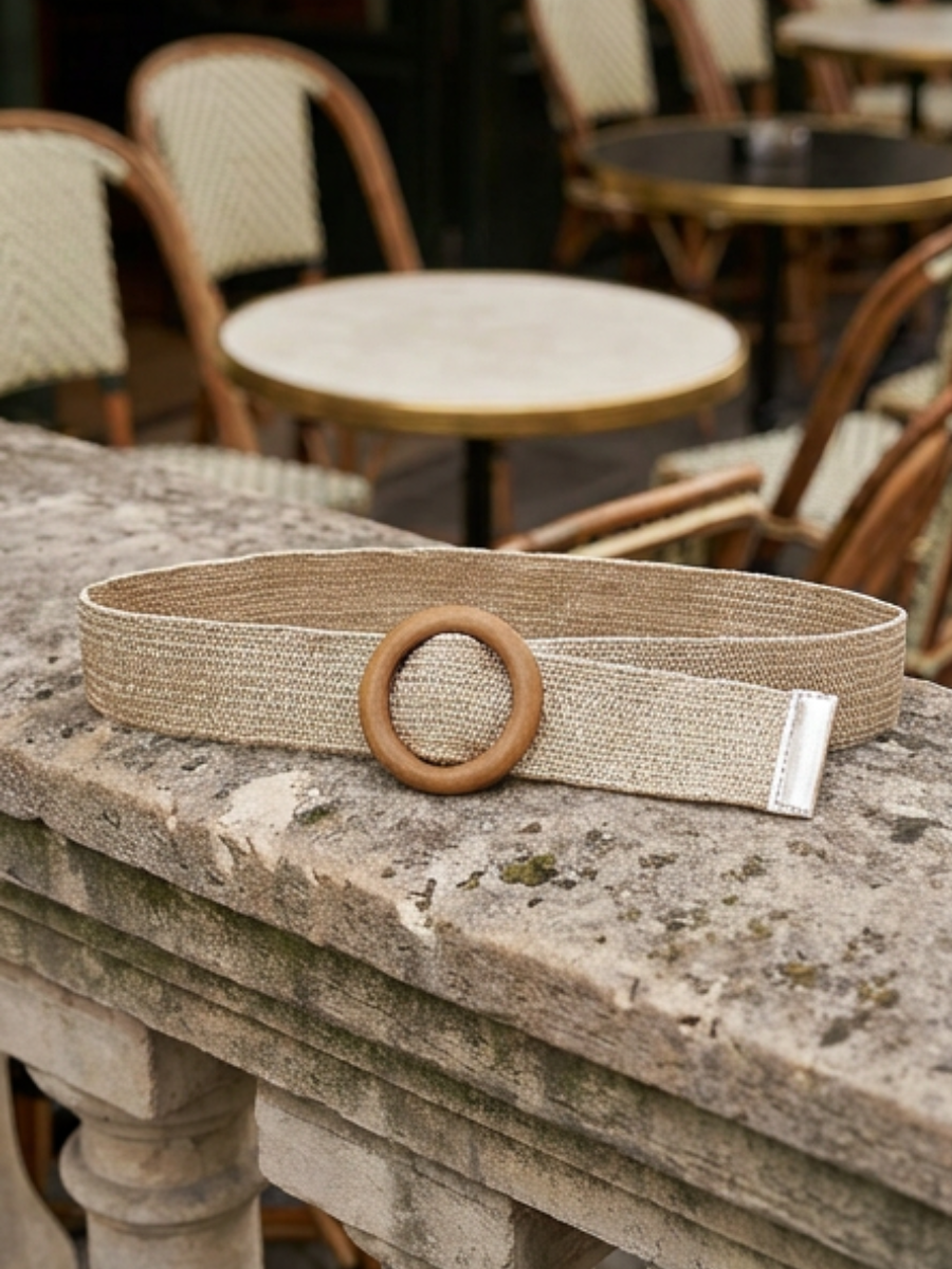 Ceinture Boucle Ronde Bois