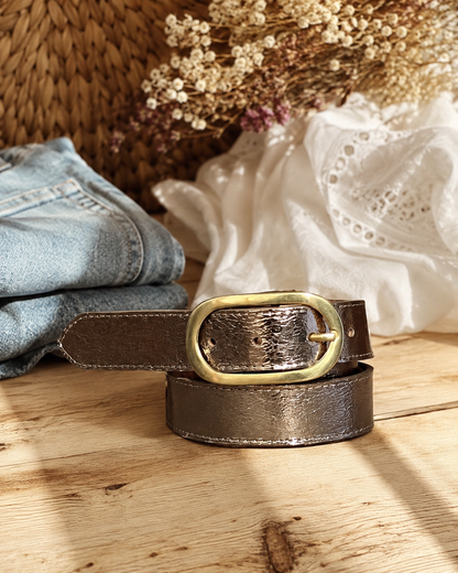 Ceinture Cuir Boucle Ovale