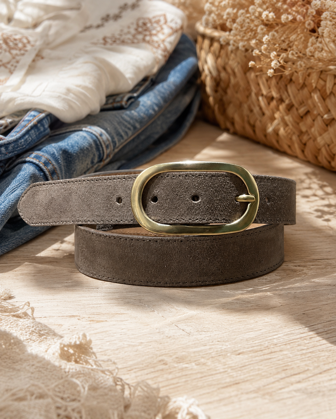 Ceinture Cuir Boucle Ovale