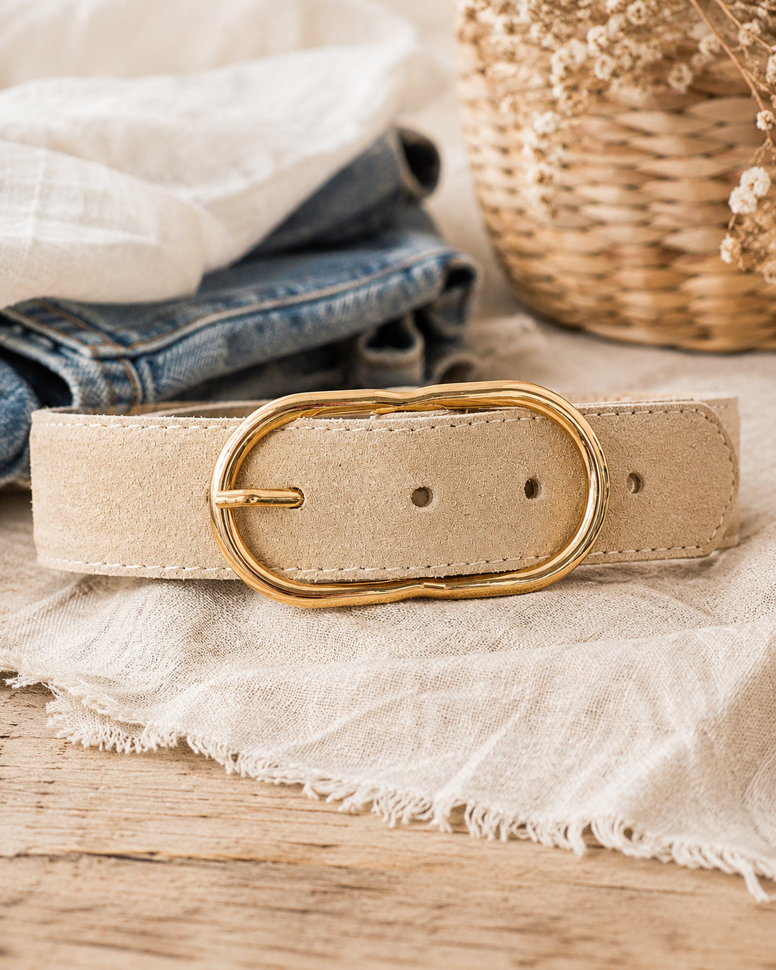 Ceinture Cuir Coloré Boucle Dorée