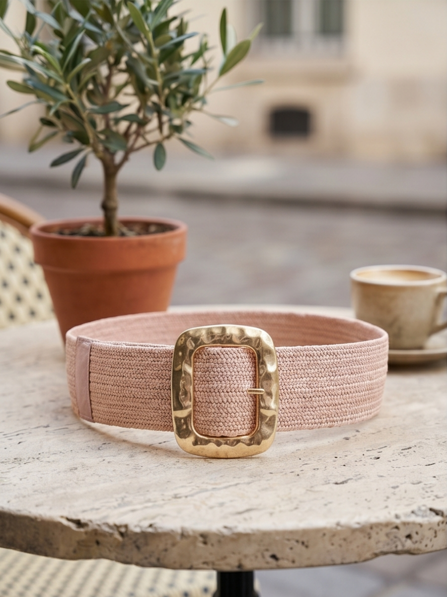 Ceinture Élastique Boucle Carrée