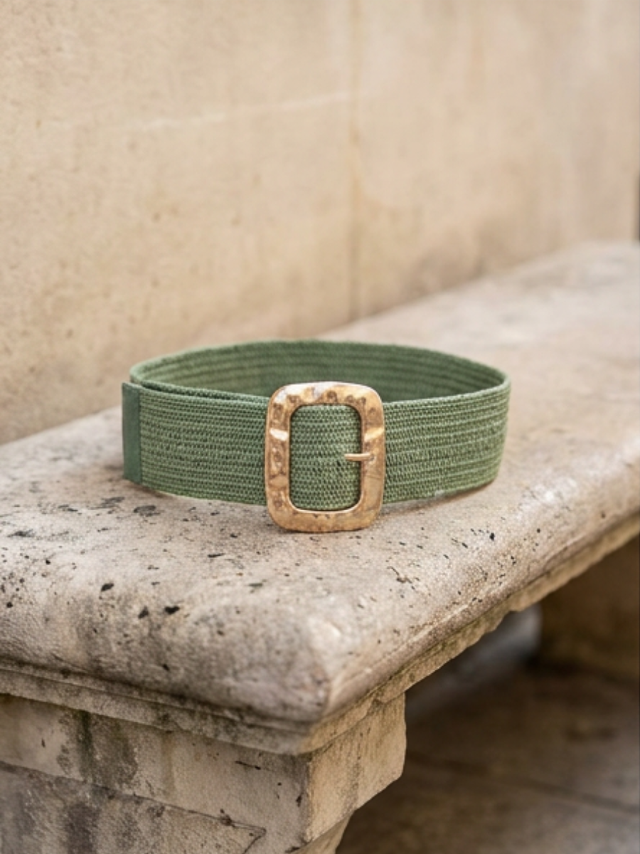 Ceinture Élastique Boucle Carrée