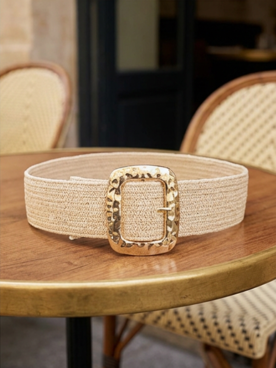 Ceinture Élastique Boucle Carrée