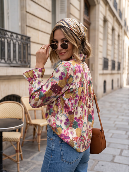 Chemise Adeline - Fleurie Bordeaux