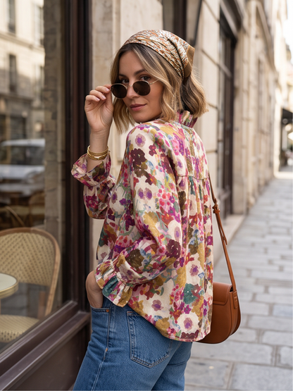 Chemise Adeline - Fleurie Bordeaux