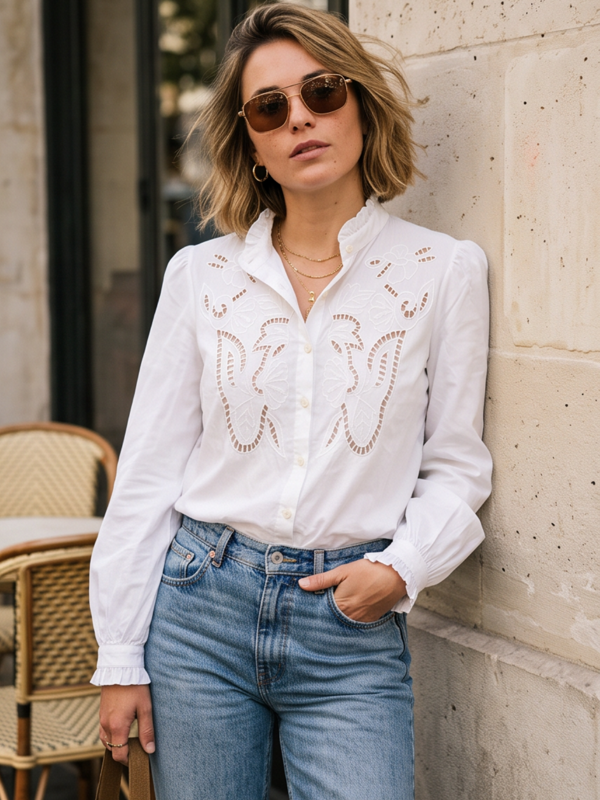 Chemise Apolline - Brodée Blanche