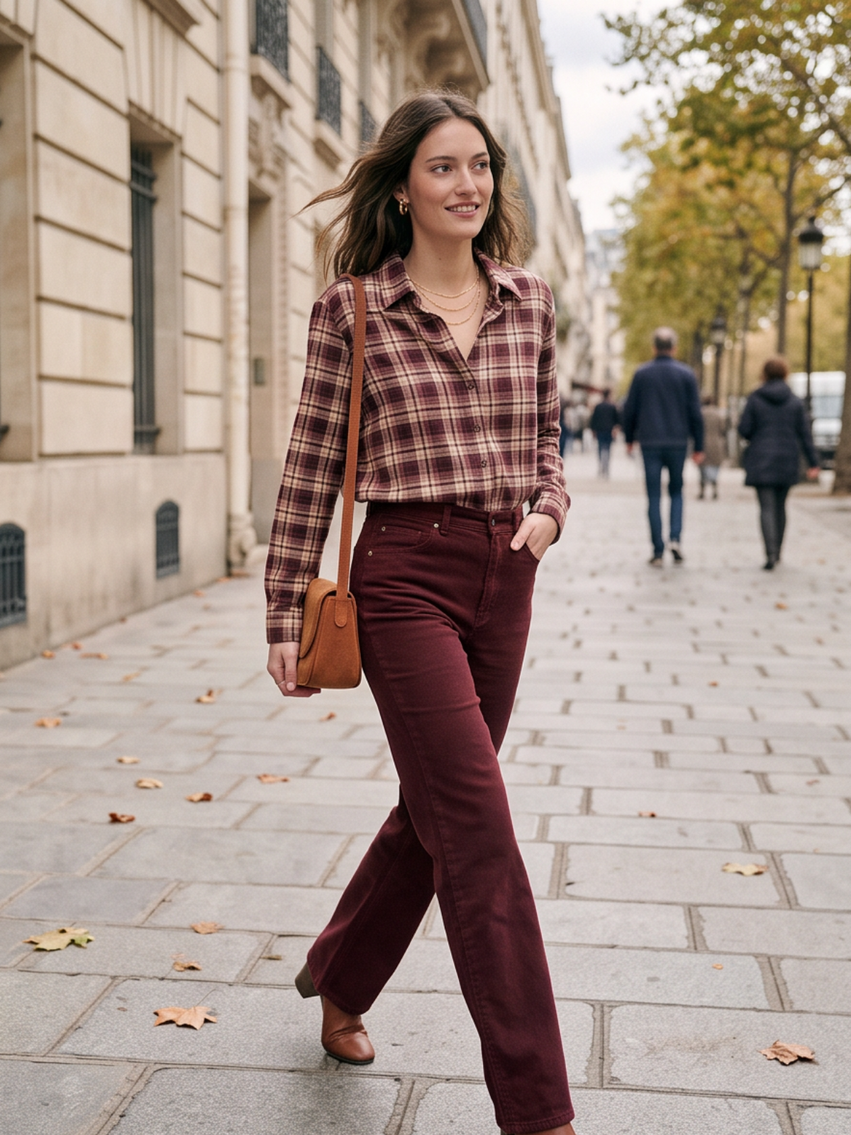 Chemise Ariane - Carreaux Bordeaux
