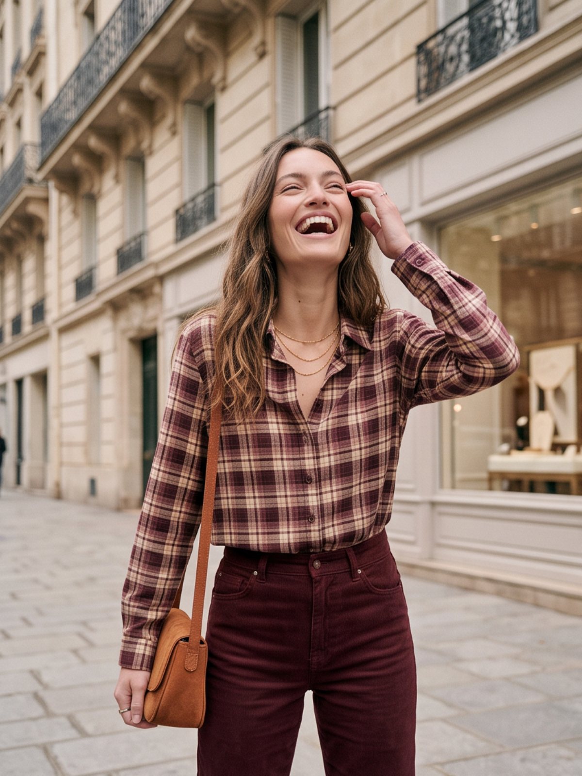 Chemise Ariane - Carreaux Bordeaux