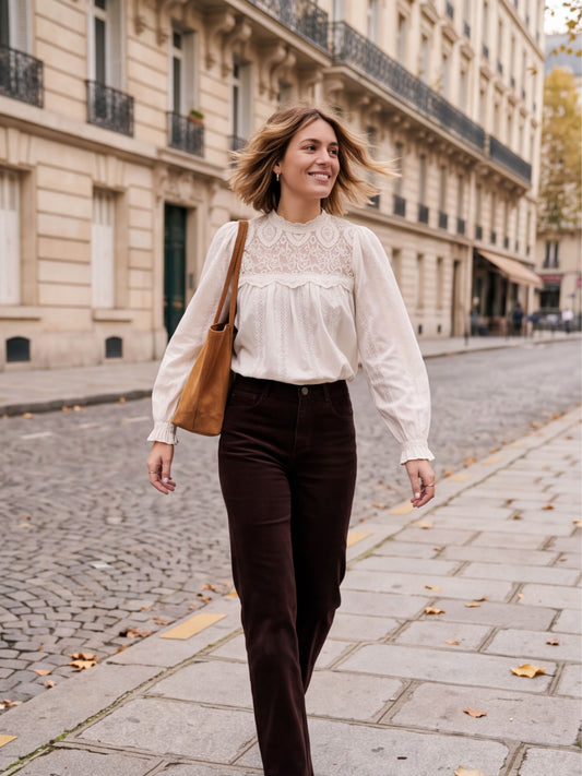 Chemise Blanche - Dentelle Florale