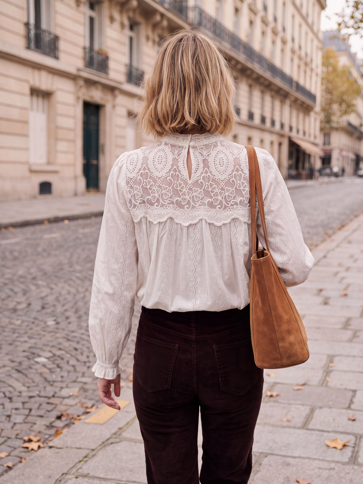Chemise Blanche - Dentelle Florale