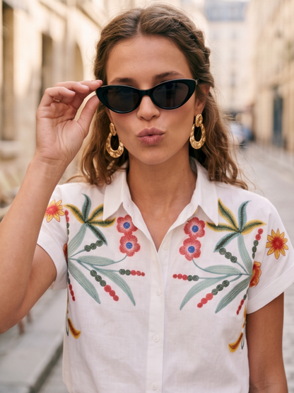 Chemise Blanche Tropicale