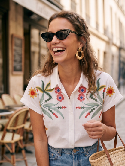 Chemise Blanche Tropicale