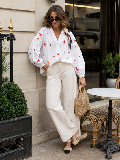 Chemise Broderie Mer