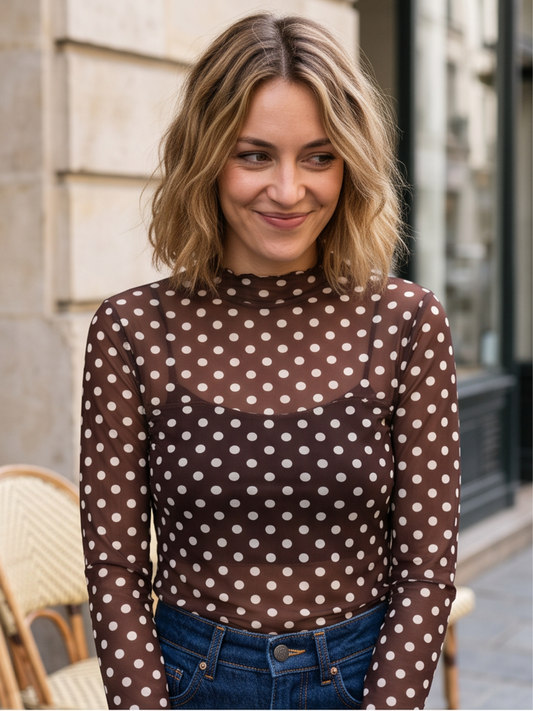 Top Camille - Pois Transparent