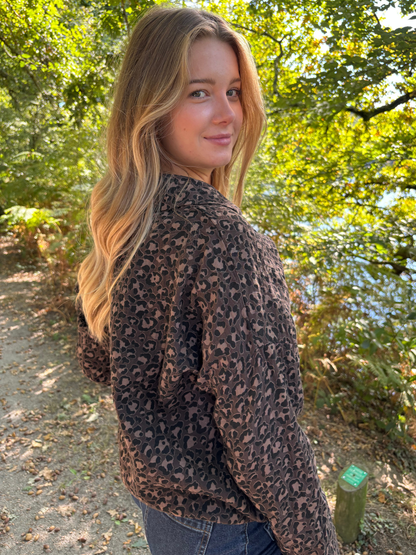 Chemise imprimée léopard bohème chic