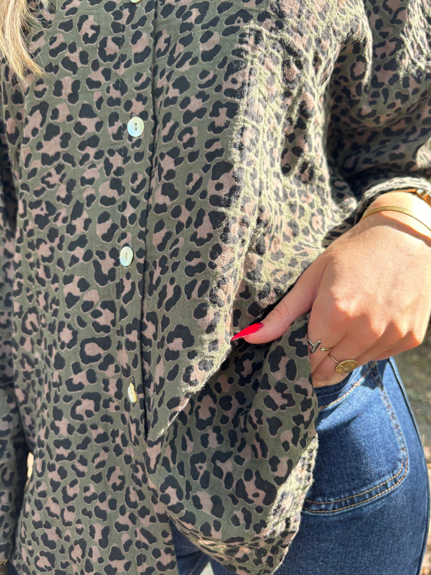 Chemise imprimée léopard bohème chic