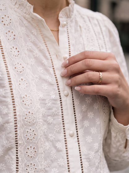 Chemise Clémentine - Broderie Anglaise Col Volanté
