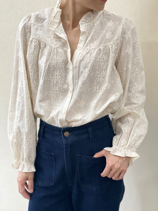 Chemise Col Froncé