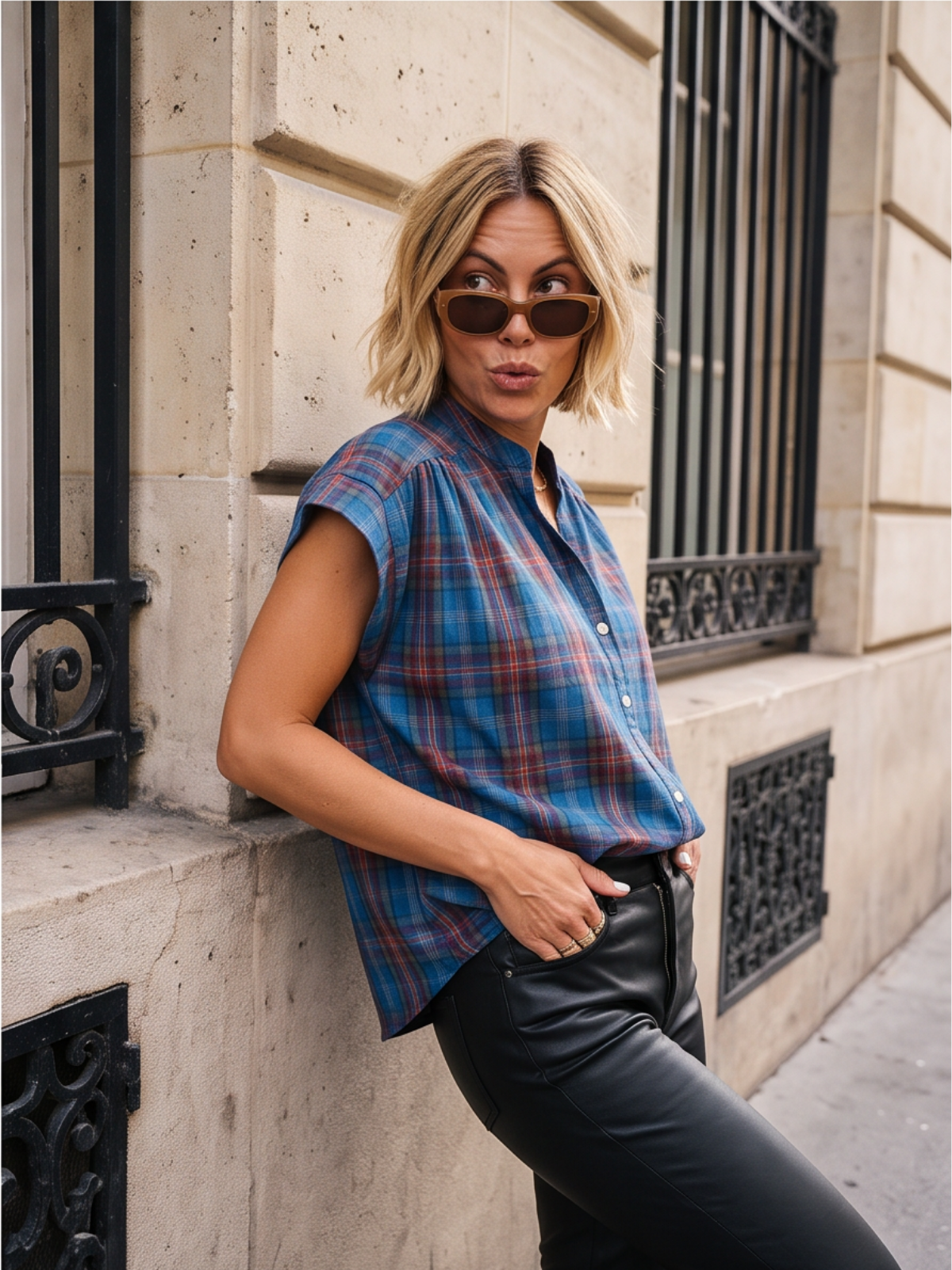 Chemise Domitille - Carreaux Bleus