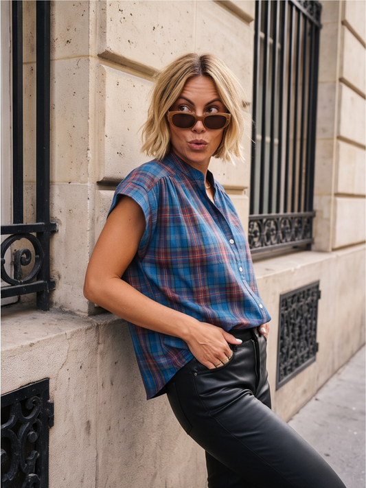 Chemise Domitille - Carreaux Bleus